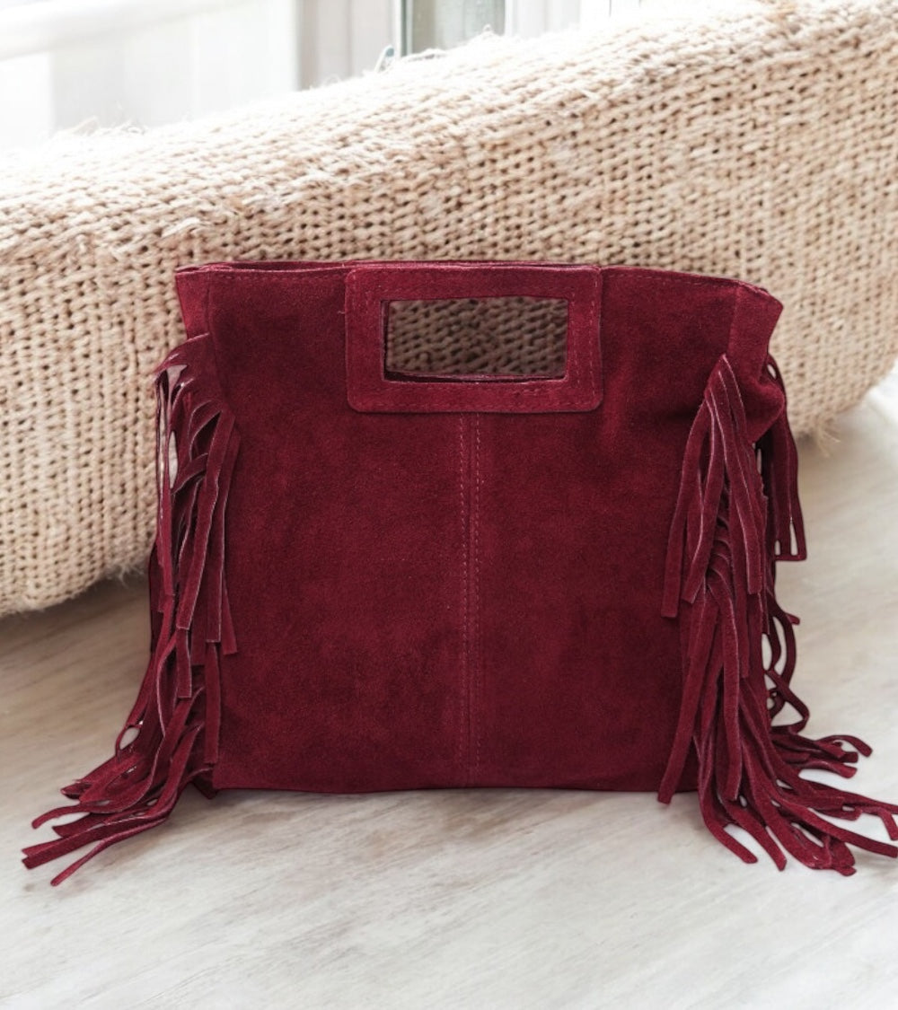 Bolso Flecos piel de ante - Color Camel