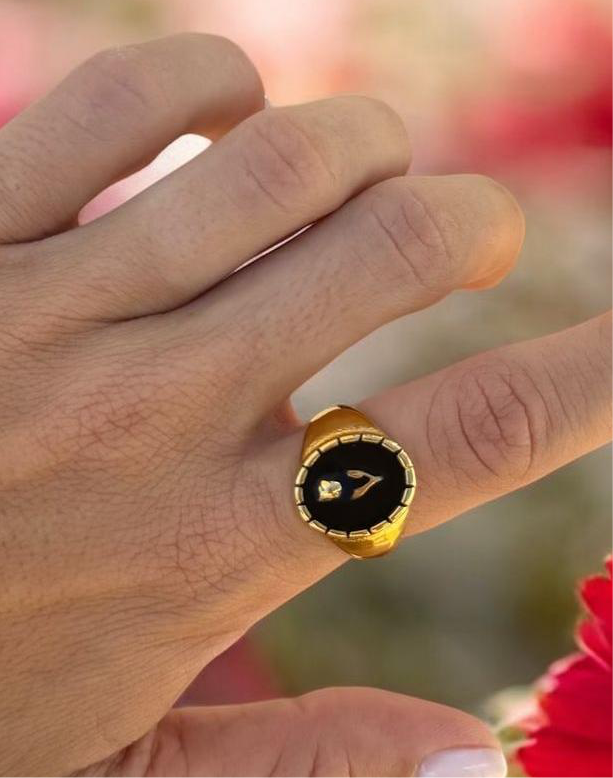 Anillo sello Rosa BLACK