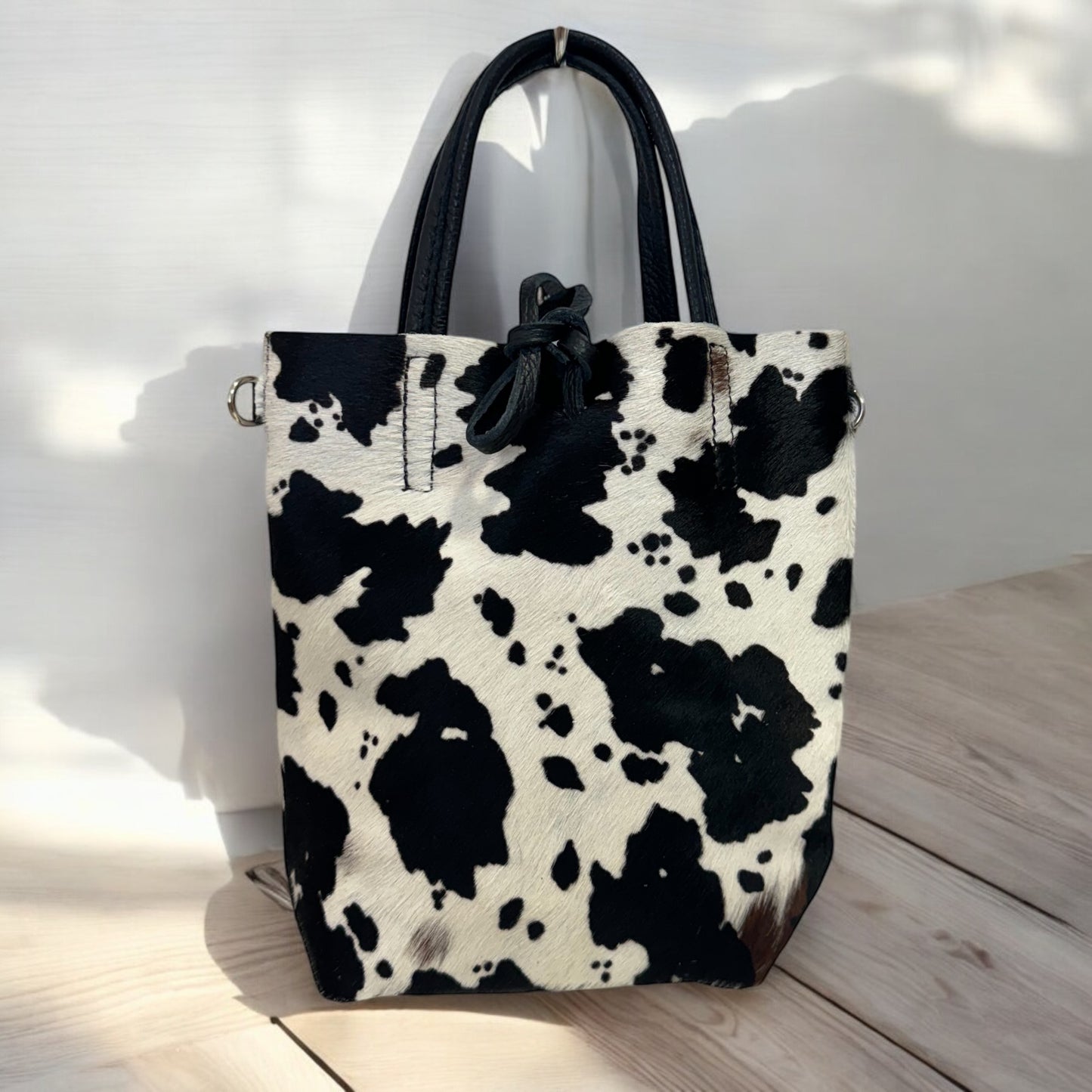 Shopper mini piel y pelo - estampado vaca