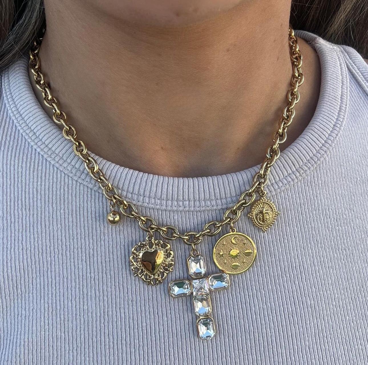 Collar Charm Cruz Cristal