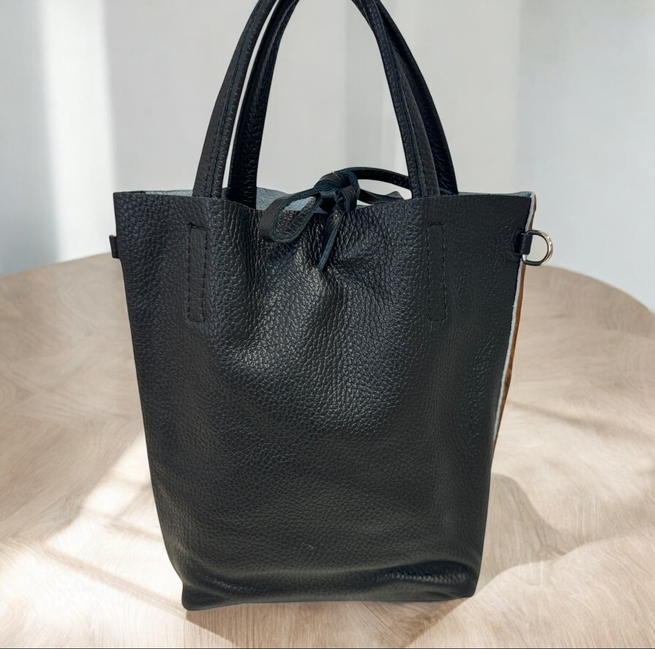 Shopper mini piel y pelo - estampado vaca