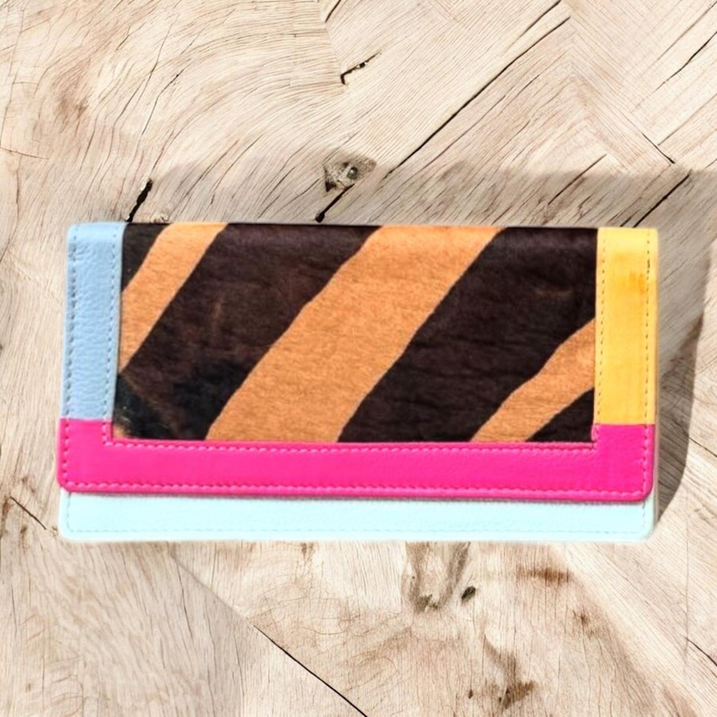 Cartera Piel y Pelo Animal Print Colores