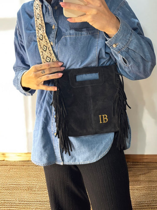 BOLSO FLECOS PIEL BLACK