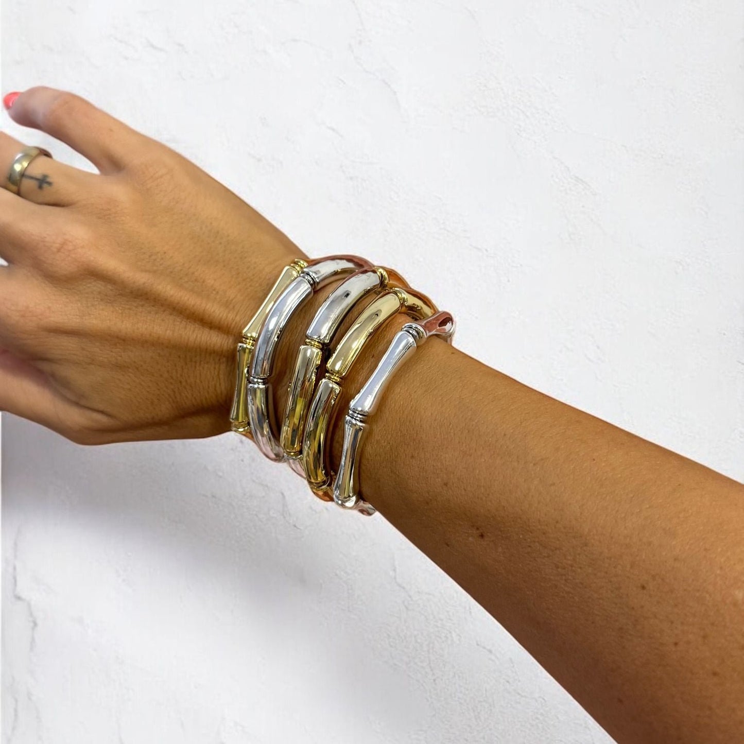 Pulsera Happy - Plateadas y Doradas