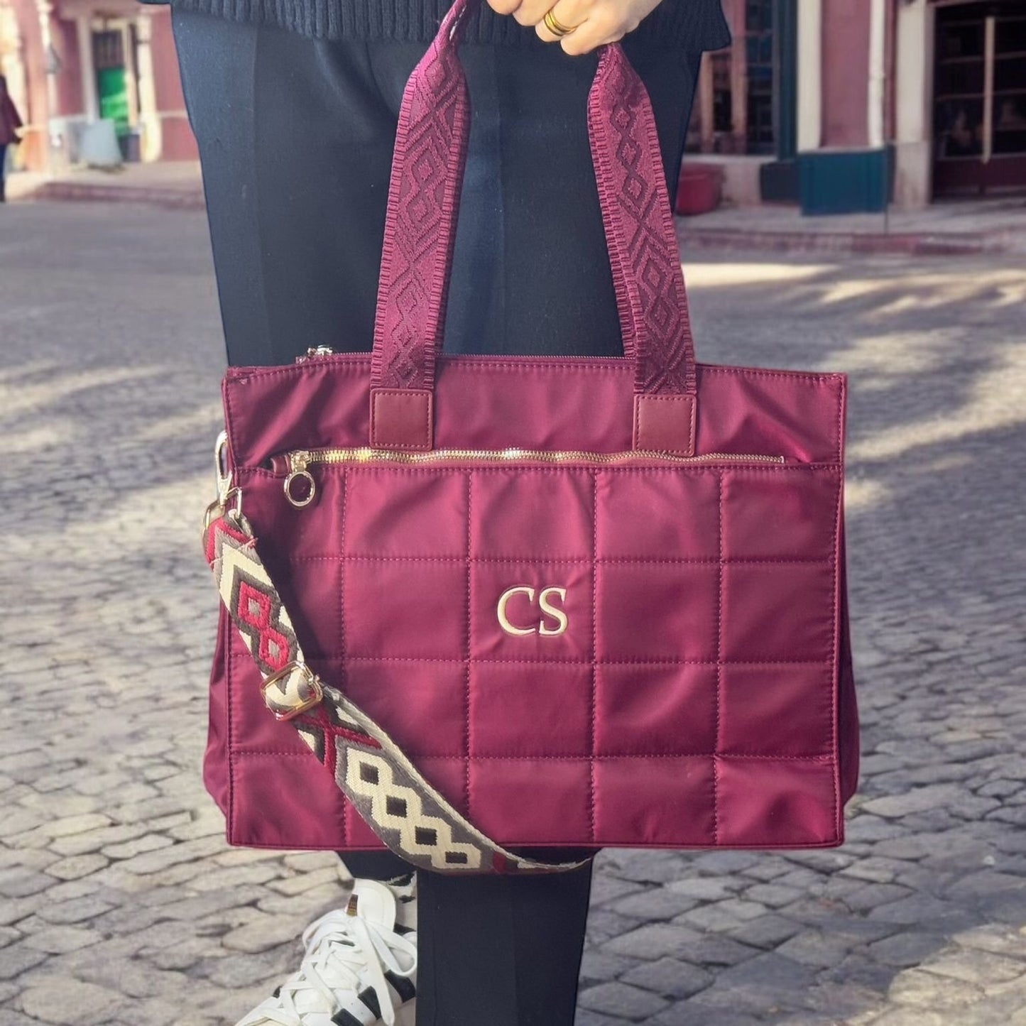 Shopper Nylon personalizado - Color Burdeos
