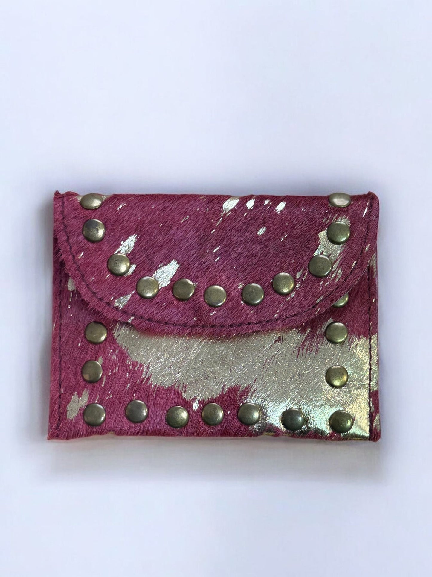 MONEDERO PIEL Y PELO TACHAS