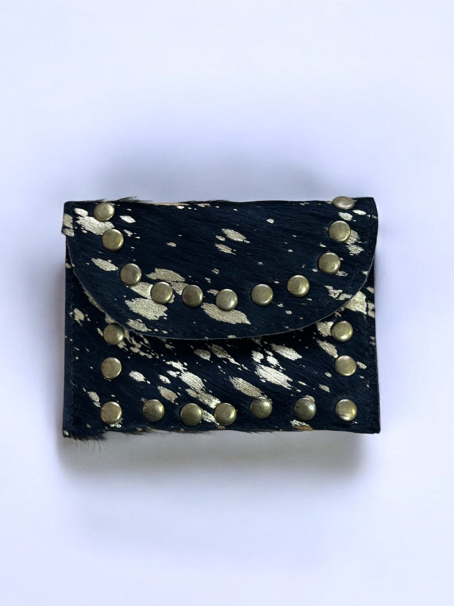 MONEDERO PIEL Y PELO TACHAS