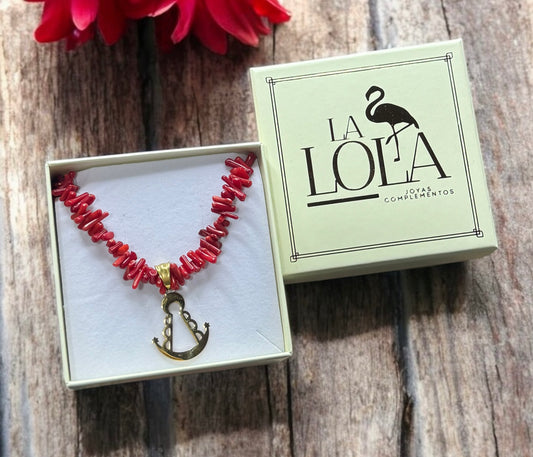 Collar Coral Rojo Virgen del Rocio