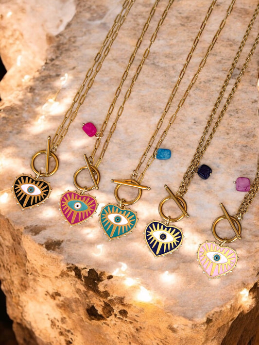 Collar Corazón ojo Turco