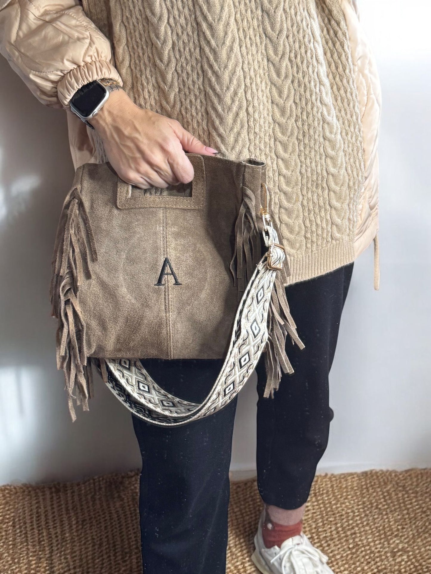 BOLSO FLECOS PIEL BLACK